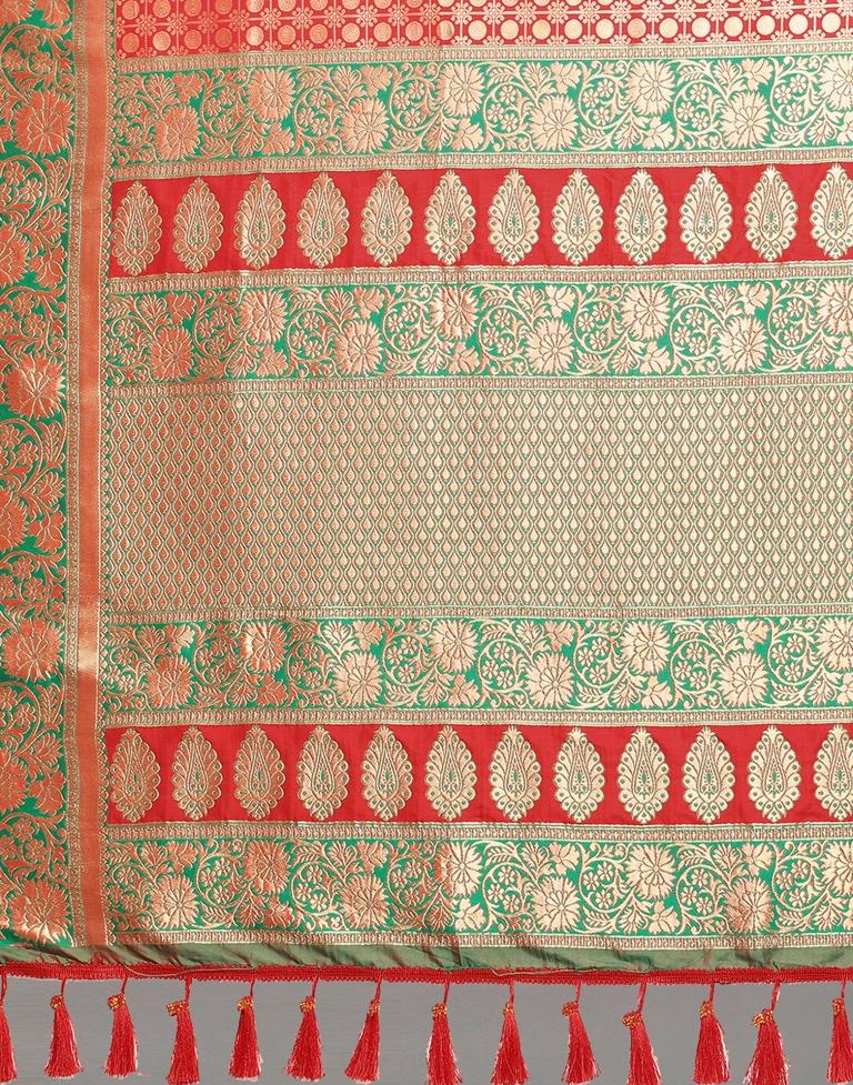 Red And Golden Silk Saree | Sudathi