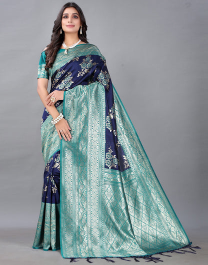 Navy Blue Silk Saree | Sudathi