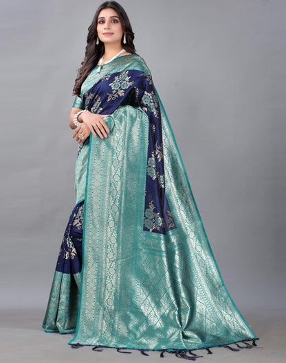 Navy Blue Silk Saree | Sudathi