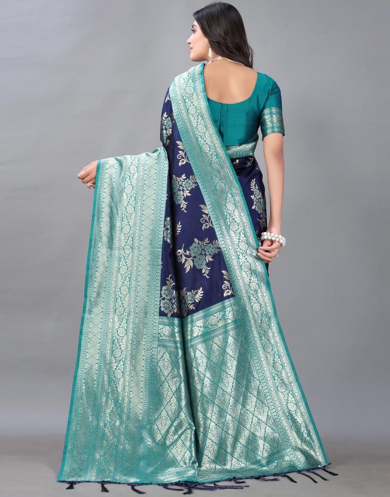 Navy Blue Silk Saree | Sudathi