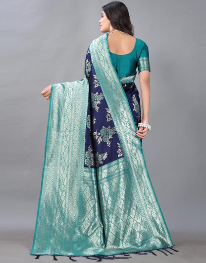 Navy Blue Silk Saree | Sudathi