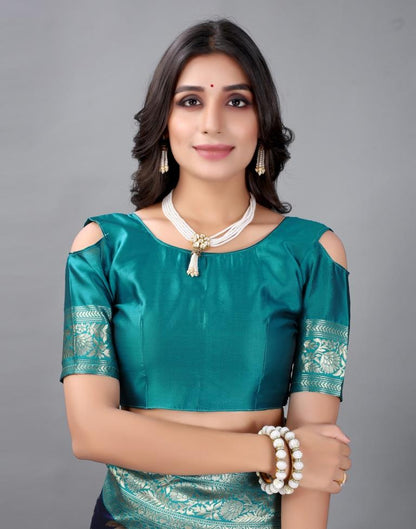 Navy Blue Silk Saree | Sudathi