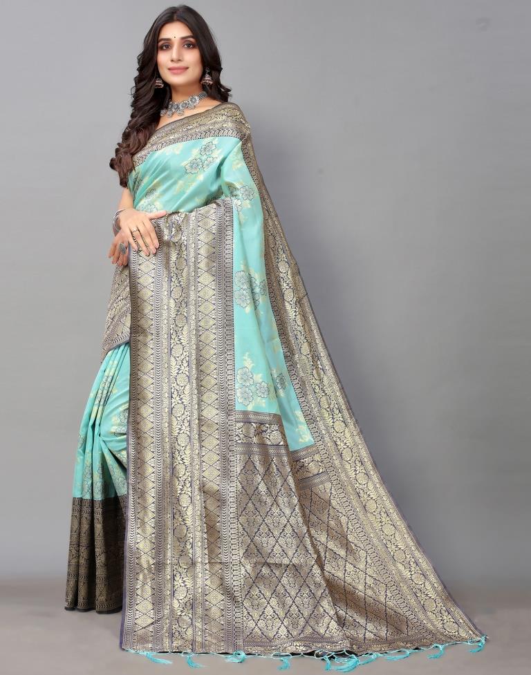 Mint Green Silk Saree | Sudathi