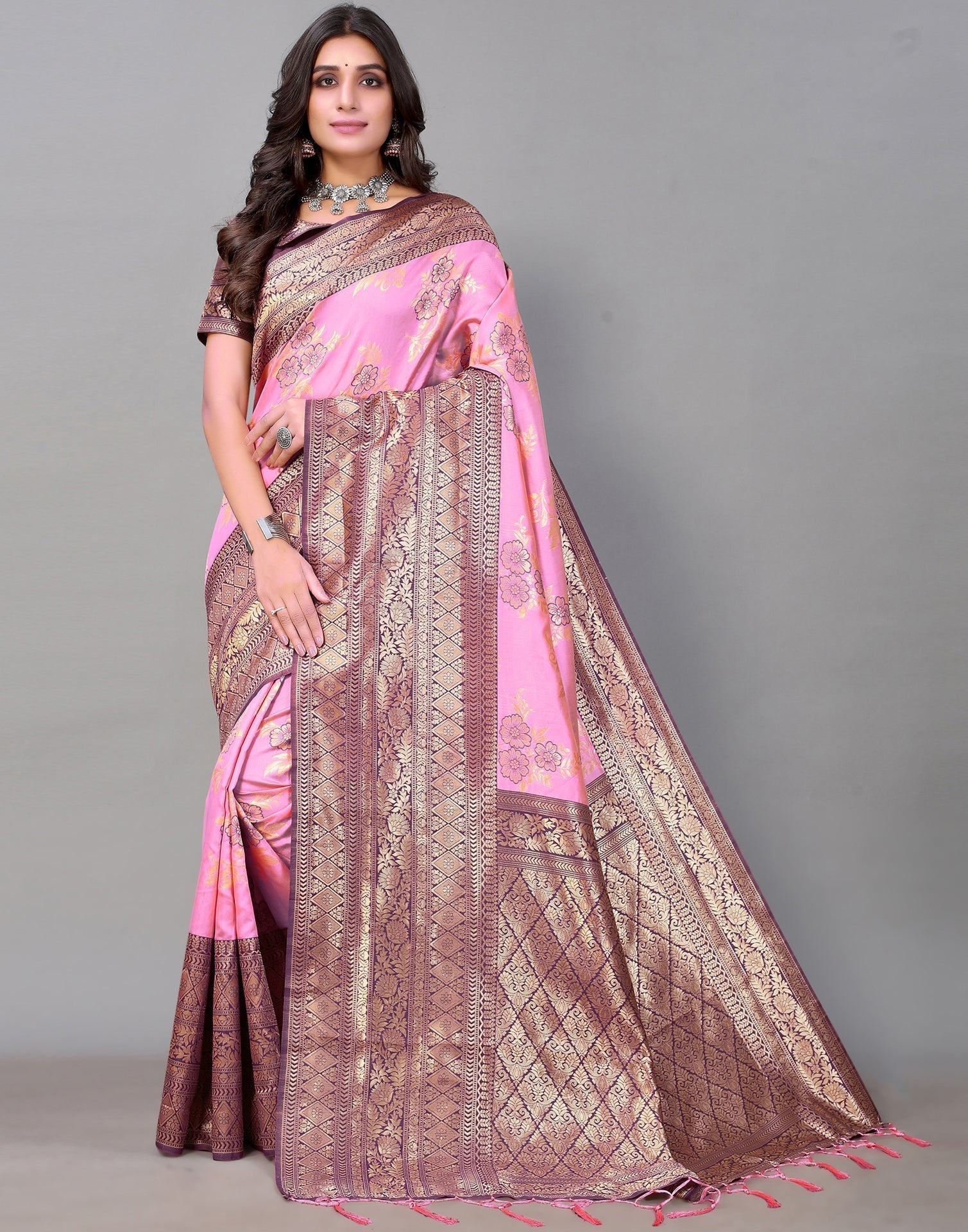 Rose Pink Silk Saree | Sudathi