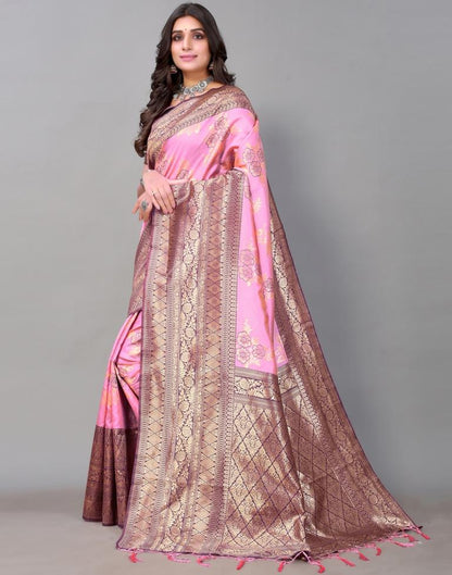 Rose Pink Silk Saree | Sudathi