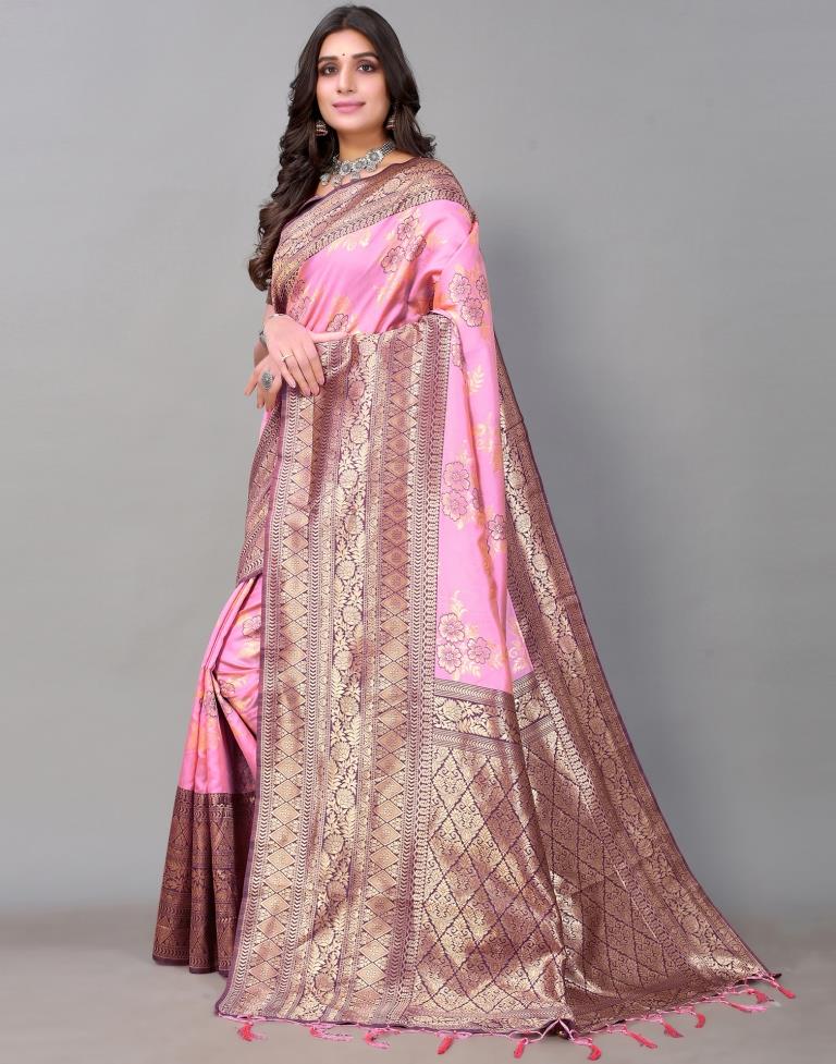 Rose Pink Silk Saree | Sudathi