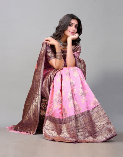 Rose Pink Silk Saree | Sudathi
