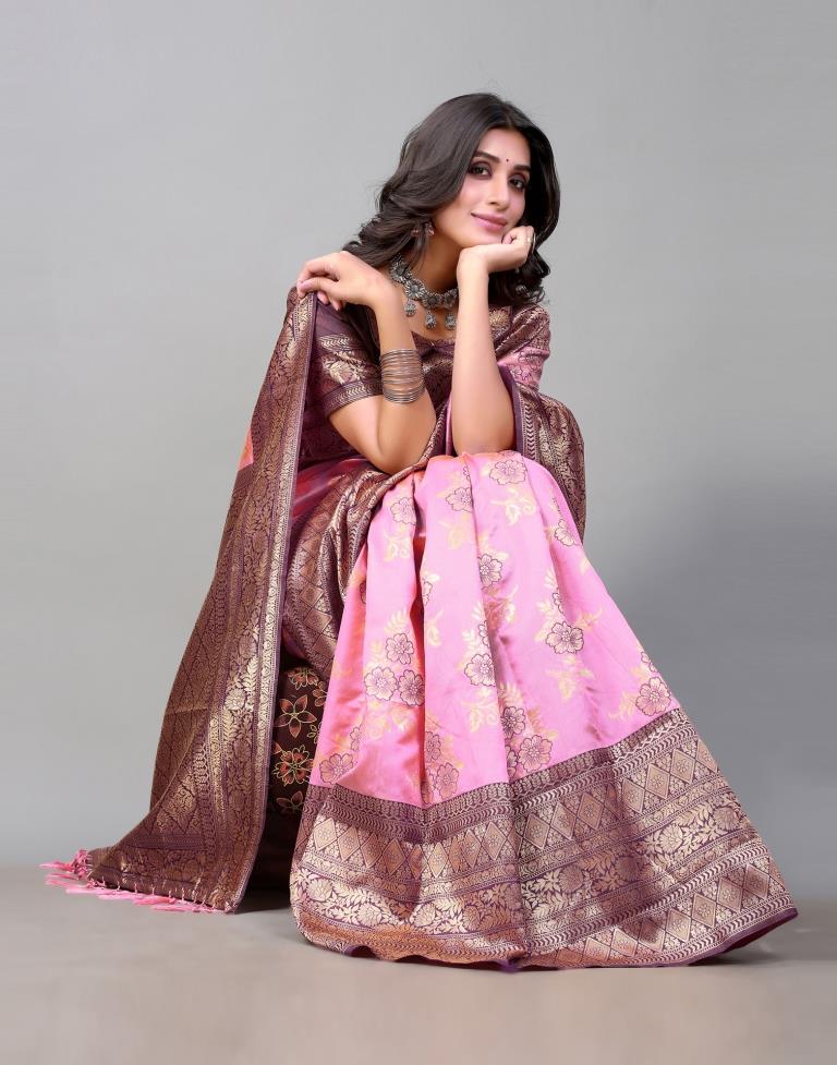 Rose Pink Silk Saree | Sudathi