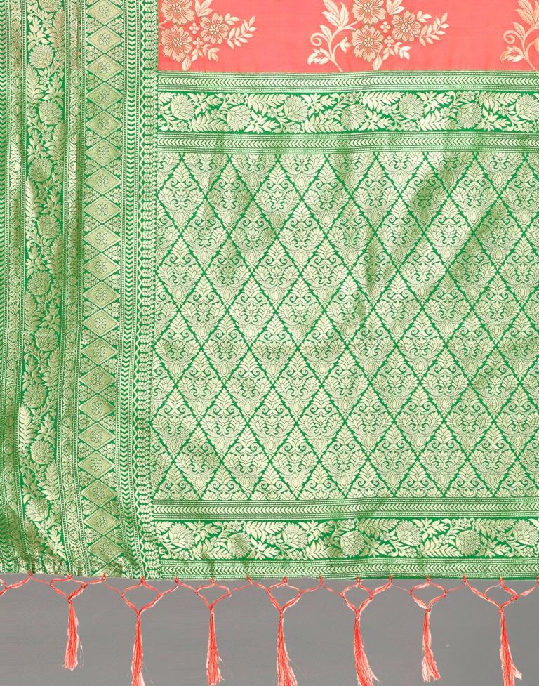 Coral Pink Silk Saree | Sudathi