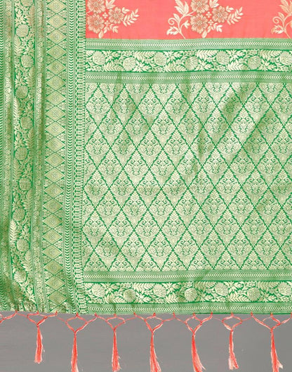 Coral Pink Silk Saree | Sudathi