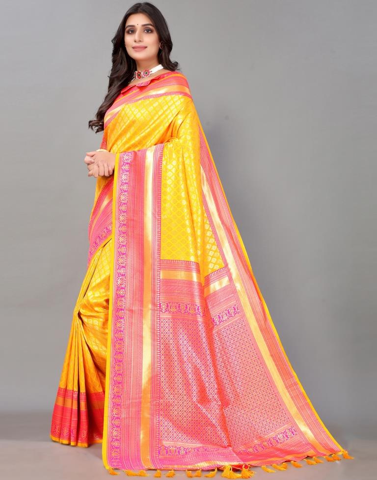 Turmeric Yellow Silk Saree | Sudathi