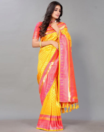 Turmeric Yellow Silk Saree | Sudathi