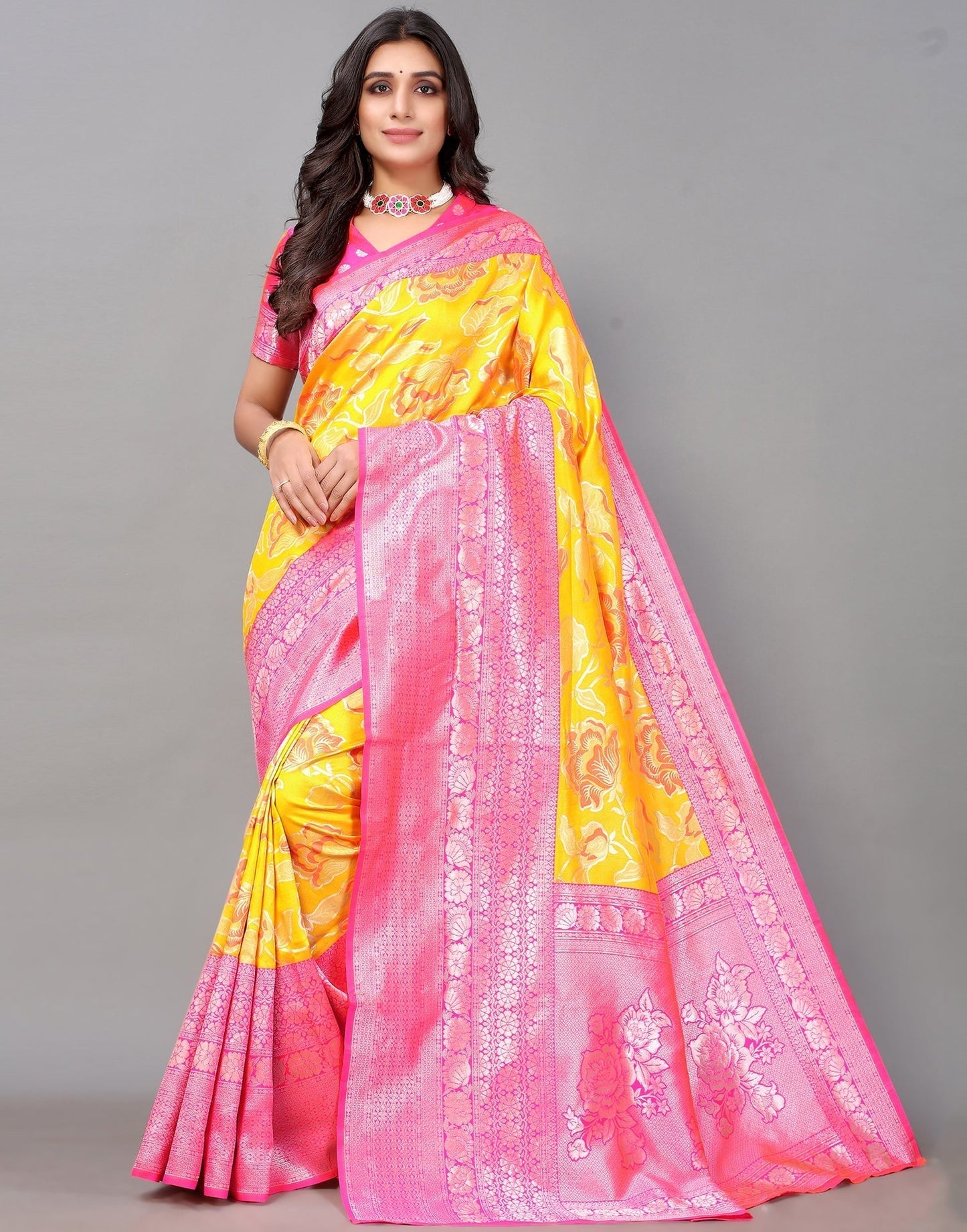 Turmeric Yellow Silk Saree | Sudathi