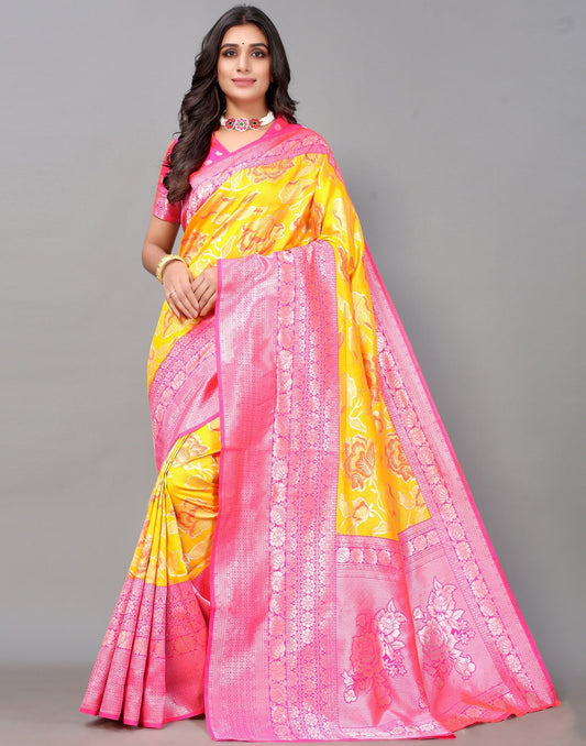 Turmeric Yellow Silk Saree | Sudathi