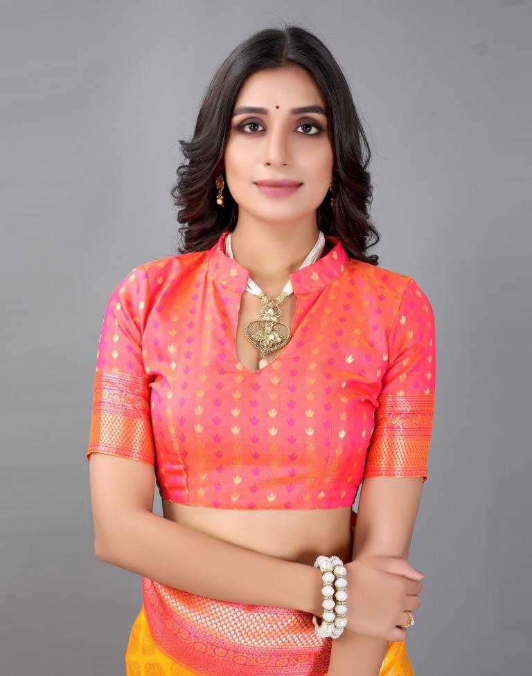 Turmeric Yellow And Golden Silk Saree | Sudathi