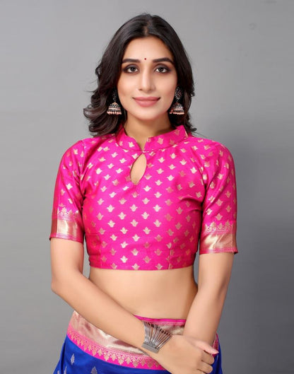 Royal Blue And Golden Silk Saree | Sudathi