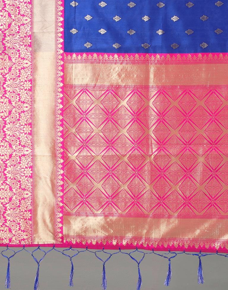 Royal Blue And Golden Silk Saree | Sudathi