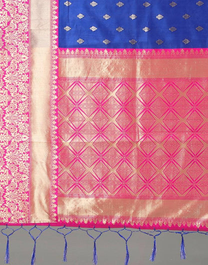 Royal Blue And Golden Silk Saree | Sudathi