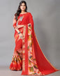 Red Printed Chiffon Saree
