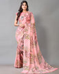 Rose Pink Printed Chiffon Saree