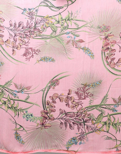 Rose Pink Printed Chiffon Saree