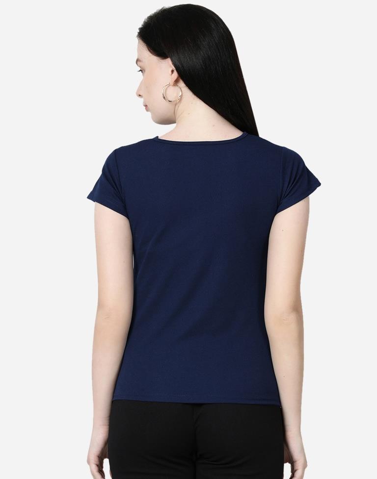 Blue Colored Lycra Knitted Top | Sudathi