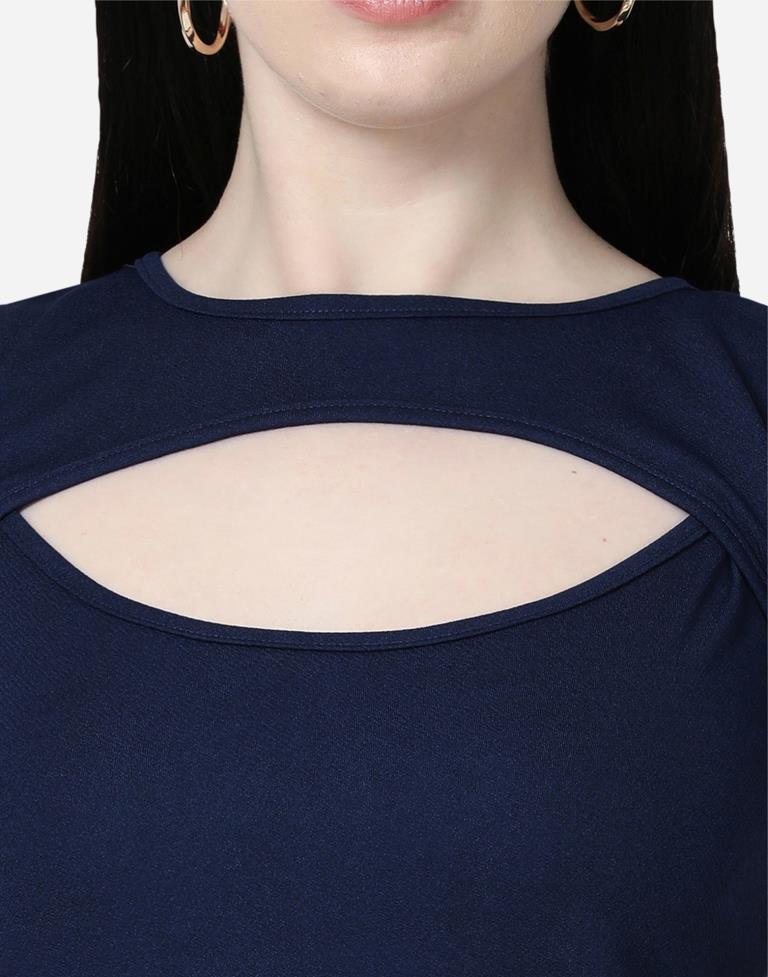 Blue Colored Lycra Knitted Top | Sudathi