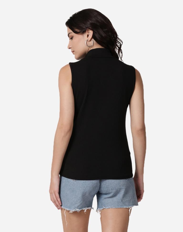 Black Colored Lycra Knitted Top | Sudathi