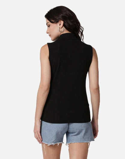 Black Colored Lycra Knitted Top | Sudathi
