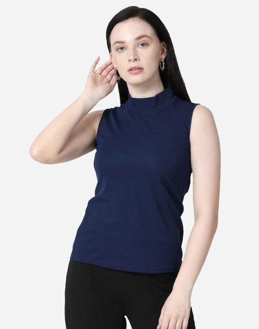 Blue Colored Lycra Knitted Top | Sudathi