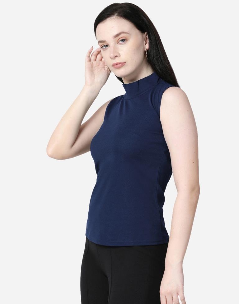 Blue Colored Lycra Knitted Top | Sudathi