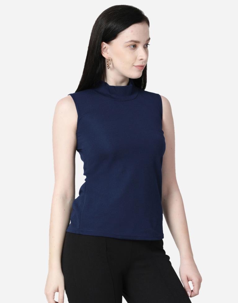 Blue Colored Lycra Knitted Top | Sudathi