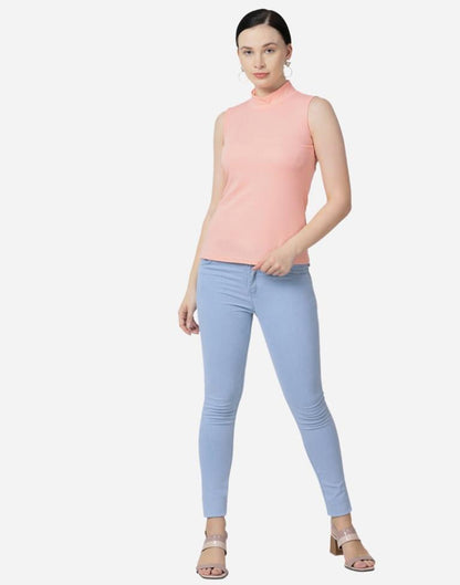 Peach Colored Lycra Knitted Top | Sudathi