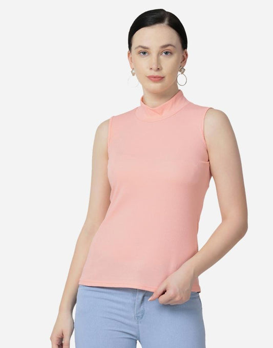 Peach Colored Lycra Knitted Top | Sudathi