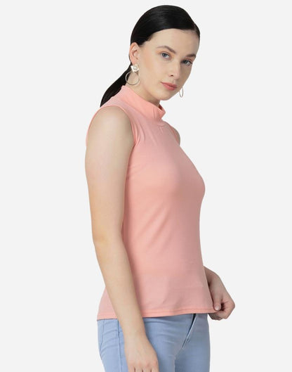 Peach Colored Lycra Knitted Top | Sudathi