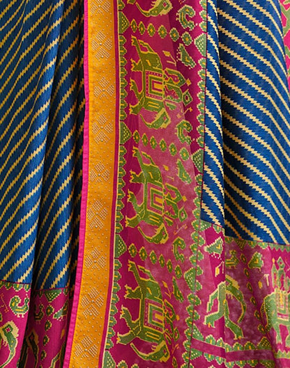 Navy Blue And Multicolored Silk Saree | Sudathi