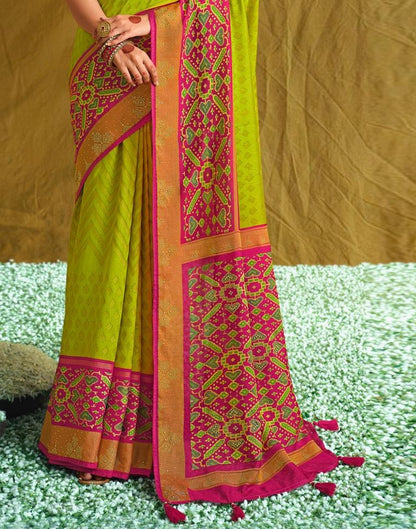 Lime Green Silk Saree | Sudathi
