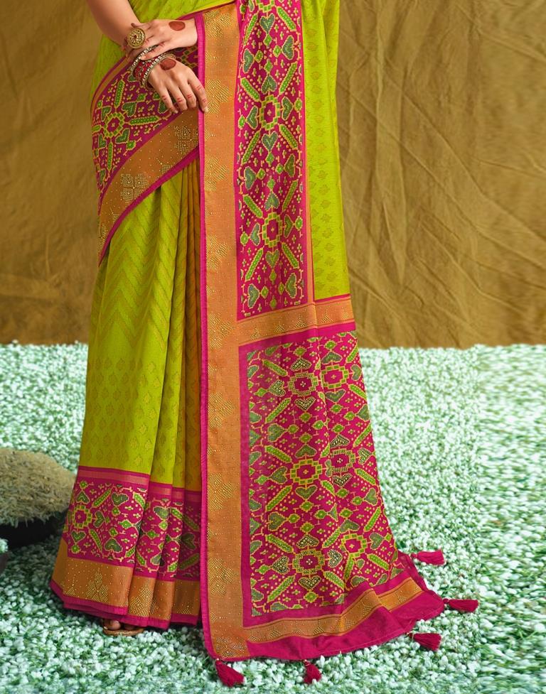 Lime Green Silk Saree | Sudathi