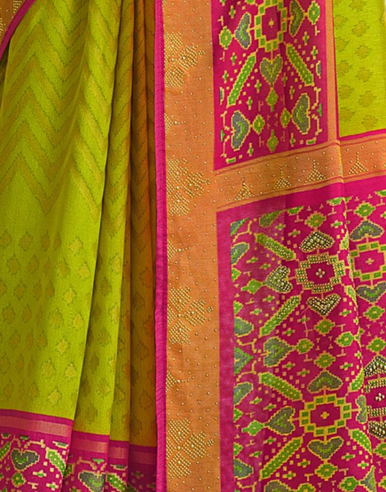 Lime Green Silk Saree | Sudathi