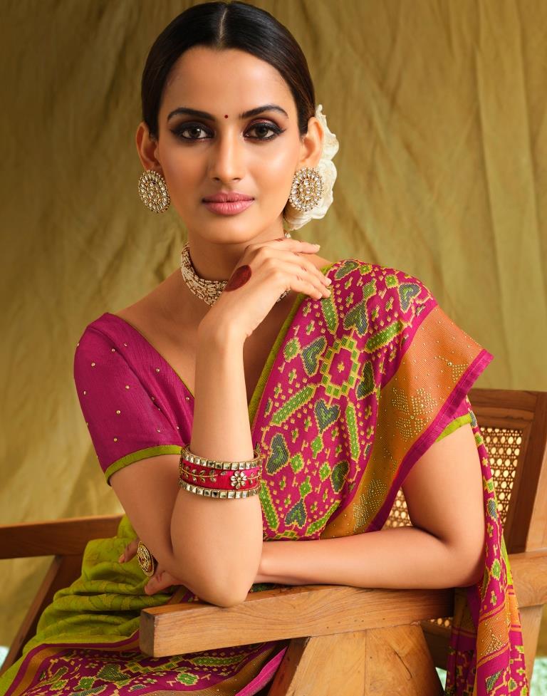 Lime Green Silk Saree | Sudathi