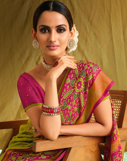 Lime Green Silk Saree | Sudathi