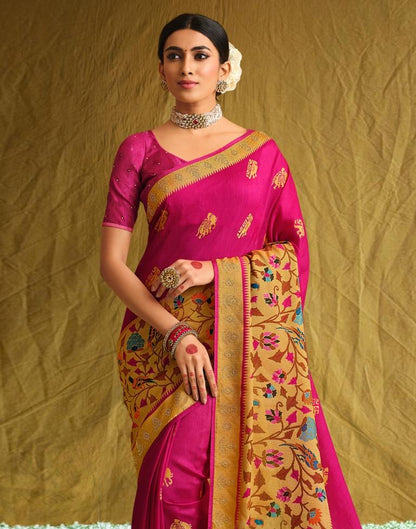 Hot Pink Silk Saree | Sudathi