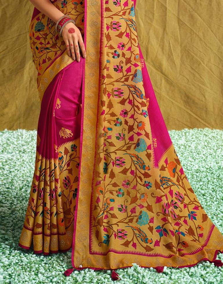 Hot Pink Silk Saree | Sudathi