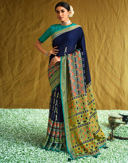 Navy Blue Silk Saree | Sudathi