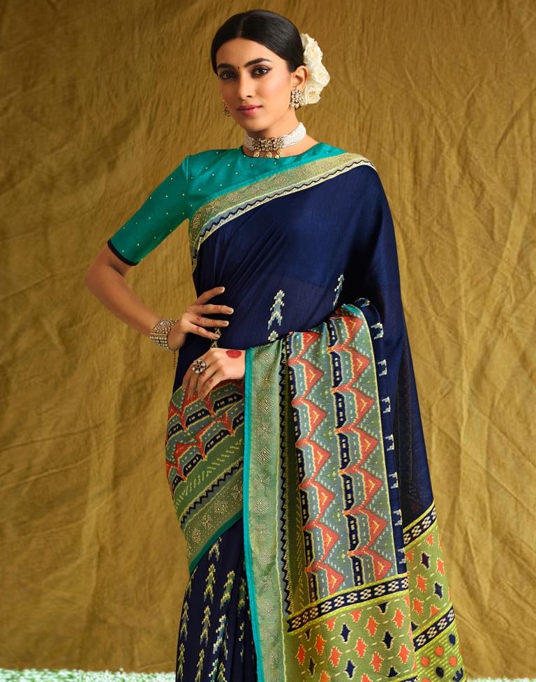 Navy Blue Silk Saree | Sudathi