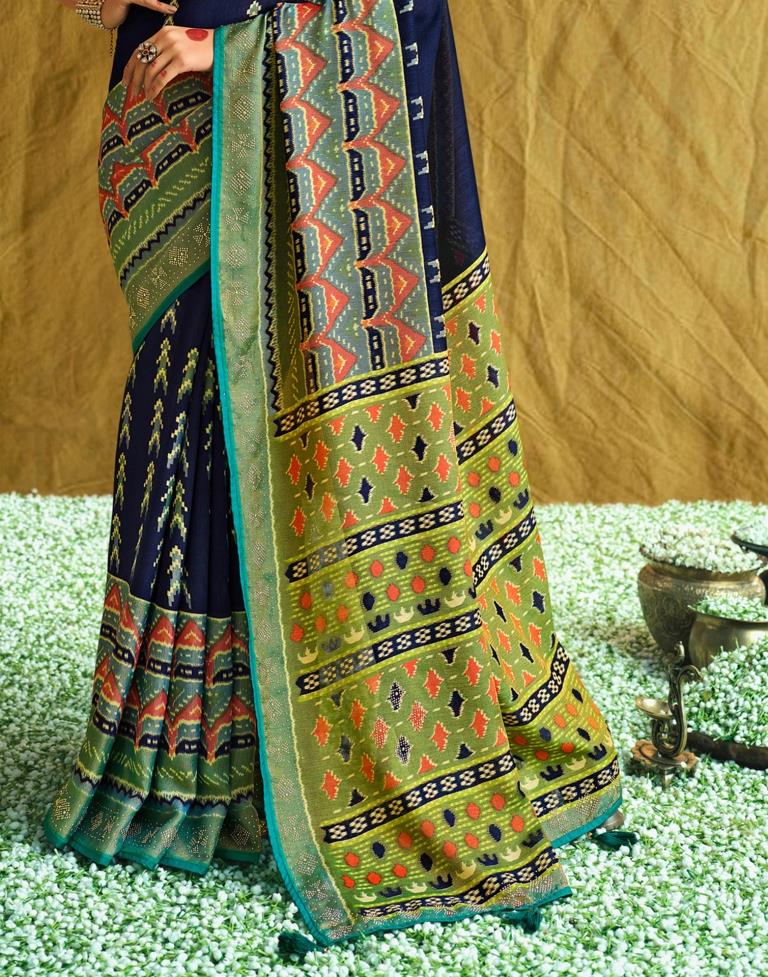 Navy Blue Silk Saree | Sudathi