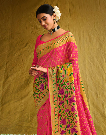 Punch Pink Silk Saree | Sudathi
