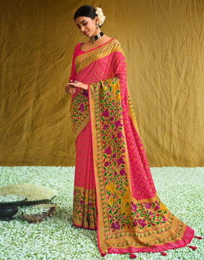 Punch Pink Silk Saree | Sudathi