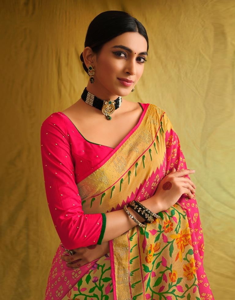 Punch Pink Silk Saree | Sudathi