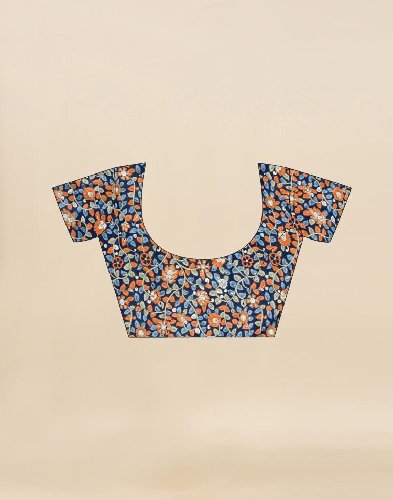 Turquoise Blue And Light Blue Chiffon Saree | Sudathi